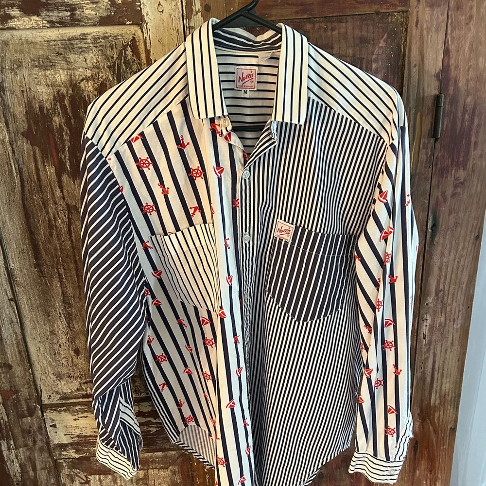 Vintage Norris brand mixed patterned men’s shirt made in England